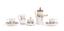 SÈVRES ‘TÊTE-À-TÊTE’ COFFEE PORCELAIN SERVICE WITH ‘PARTRIDGE EYE’ AND ROSE DECORATION AND SILVER RIM, 7 pieces
