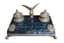 LOUIS XIV-STYLE INKSTAND IN GILDED BRONZE AND GREEN MARBLE, 20TH CENTURY