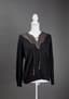 RALPH LAUREN
sweater with a leather lace up collar
