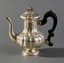 ITALIAN BAROQUE STYLE SILVER COFFEE POT WITH CARVED WOODEN HANDLE