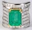 REPOSSI 18K WHITE GOLD, DIAMOND, EMERALD RING