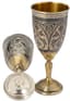 PAIR OF SOVIET PARCEL-GILT SILVER AND NIELLO FLUTES
Moscow, after 1958