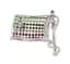 ‘TCHTCHENE FLAG’ BROOCH 18K WHITE GOLD, DIAMOND, RUBY, EMERALD