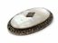 [SANS RESERVE]
BROCHE OVALE DE STYLE ART DECO EN ARGENT ET NACRE