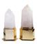A PAIR OF SOLID NATURAL ROCK CRYSTAL LAMPS
special order due to the large blocks of rock. Brass base, wired for lighting.