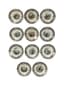 [GUERRE DE CRIMÉE] ENSEMBLE DE ONZE ASSIETTES DE LA SÉRIE 'LA QUESTION ORIENTALE'
Manufacture de faïence de Creil-Montereau, France, milieu des années 1850