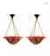 PAIR OF ART-NOUVEAU HANGING CEILING LIGHTS