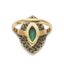BAGUE ‘MARQUISE’ EN OR JAUNE ET GRIS 18K, DIAMANTS ET ÉMERAUDES