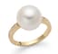 18K WHITE GOLD, PEARL AND DIAMOND RING
