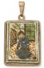 PENDENTIF EN OR JAUNE 18K AVEC MINIATURE DE STYLE QAJAR, PROBABLEMENT 19ÈME SIÈCLE