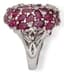 18K WHITE GOLD, DIAMOND AND RUBY DOME RING