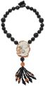 COLLIER VINTAGE DE PERLES FACETTEES D’ONYX NOIR ET DE CORAIL
Probablement Naples, 1970-1980s