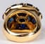 VINTAGE COCKTAIL RING 18K YELLOW GOLD, DIAMOND, SAPPHIRE