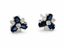 PUCES D'OREILLES EN OR 14K SAPHIRS ET DIAMANTS