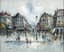 R. DAVEY (20TH CENTURY)
Parisian street scene