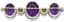 18K WHITE GOLD BROOCH WITH AMETHYST, PERIDOT AND DIAMOND