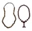 SET OF GARNET AND TIGER EYE NECKLACES