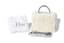 DIOR LIMITED EDITION HANDBAG IN WHITE MINK AND SILVER LEATHER