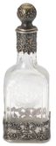 GROUP OF THREE EUROPEAN CRYSTAL DECANTERS AND BOTTLES WITH SILVER MOUNTS
