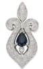 18K WHITE GOLD DIAMOND AND SAPPHIRE PENDANT