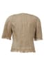 CHANEL BY KARL LAGERFELD METIERS D’ART ‘PARIS – GREECE’ 2018
Beige blazer with big decorative CC  button with horse