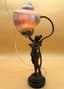 BRONZE AND MOTHER-OF-PEARL TABLE LAMP