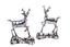 PAIR OF SILVER-PLATED DEERS