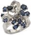 14K WHITE GOLD DIAMOND AND SAPPHIRE RING