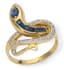 ‘SNAKE’ 14K YELLOW GOLD, DIAMOND AND SAPPHIRE RING