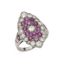 BAGUE MARQUISE EN OR GRIS 18K DIAMANTS ET RUBIS