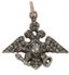 ‘AIGLE BICEPHALE’ PENDENTIF RUSSE ANTIQUE EN OR GRIS 14K ET DIAMANT
