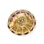 COCKTAIL RING 18K YELLOW GOLD, DIAMOND, AMETHYST, PERIDOT, AQUAMARINE