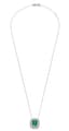 18K WHITE GOLD CHAIN WITH DIAMOND AND EMERALD PENDANT