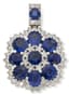 FLOWER' 18K WHITE GOLD, DIAMOND AND 8 CT. NATURAL SAPPHIRE PENDANT (WITH CERTIFICATE)