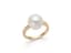 18K WHITE GOLD, PEARL AND DIAMOND RING