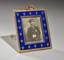 Exceptionally fine Belle Epoque blue guilloché enamel and 14K gold photograph frame
The House of Fabergé, Supplier to the Court of His Imperial Majesty, Workmaster Michael Perchin, Russia, end of XIX century