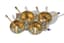 SET OF FOUR SILVER FILIGREE AND POLYCHROME ENAMEL SALT CELLARS WITH FOUR SPOONS
Workshop of Zverev Nikolay Nikolaevich, Moscow, 1880-90s.