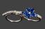 SAPPHIRE AND DIAMOND FLOWER DOUBLE RING