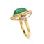 18K YELLOW GOLD, EMERALD, DIAMOND RING