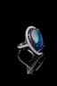 AUSTRALIAN OPAL, DIAMOND AND 18K GOLD RING
