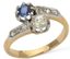 VINTAGE 18K YELLOW GOLD DIAMOND AND SAPPHIRE RING