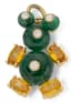 'TEDDY BEAR' 18K YELLOW GOLD, SAPPHIRE, EMERALD AND DIAMOND PENDANT