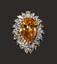 Platinum Fancy Deep Brown-Yellow DIAMOND and diamond RING (GIA CERTIFICATE)