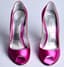 CASADEI FUCHSIA SATIN PUMPS WITH CRYSTAL HEELS
