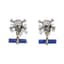 18K GOLD, SAPPHIRE AND LAPIS LAZULI SKULL CUFFLINKS
