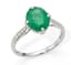 18K WHITE GOLD, EMERALD AND DIAMOND RING