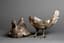 LARGE SILVER PLATED HEN SHAPED VASE / CENTREPIECE
