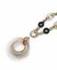 Andre Vassort, 1970 period. Onyx and Rock crystal pendant
Andre Vassort, 1970 period. Yellow gold pendant necklace made of onyx rings and festooned rock crystal set with diamond-...