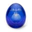BLUE GLASS EASTER EGG WITH ANGEL AND DOVE