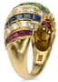 CARTIER
18K YELLOW GOLD DIAMOND SAPPHIRE EMERALD AND RUBY RING, CIRCA 1980